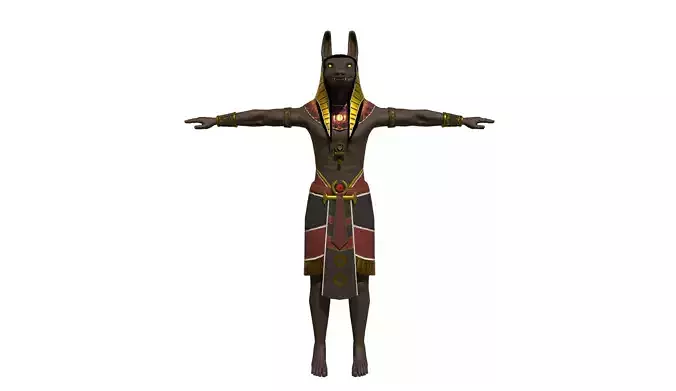 Anubis Fantasy Creature rigged and animated Low-poly 3D model