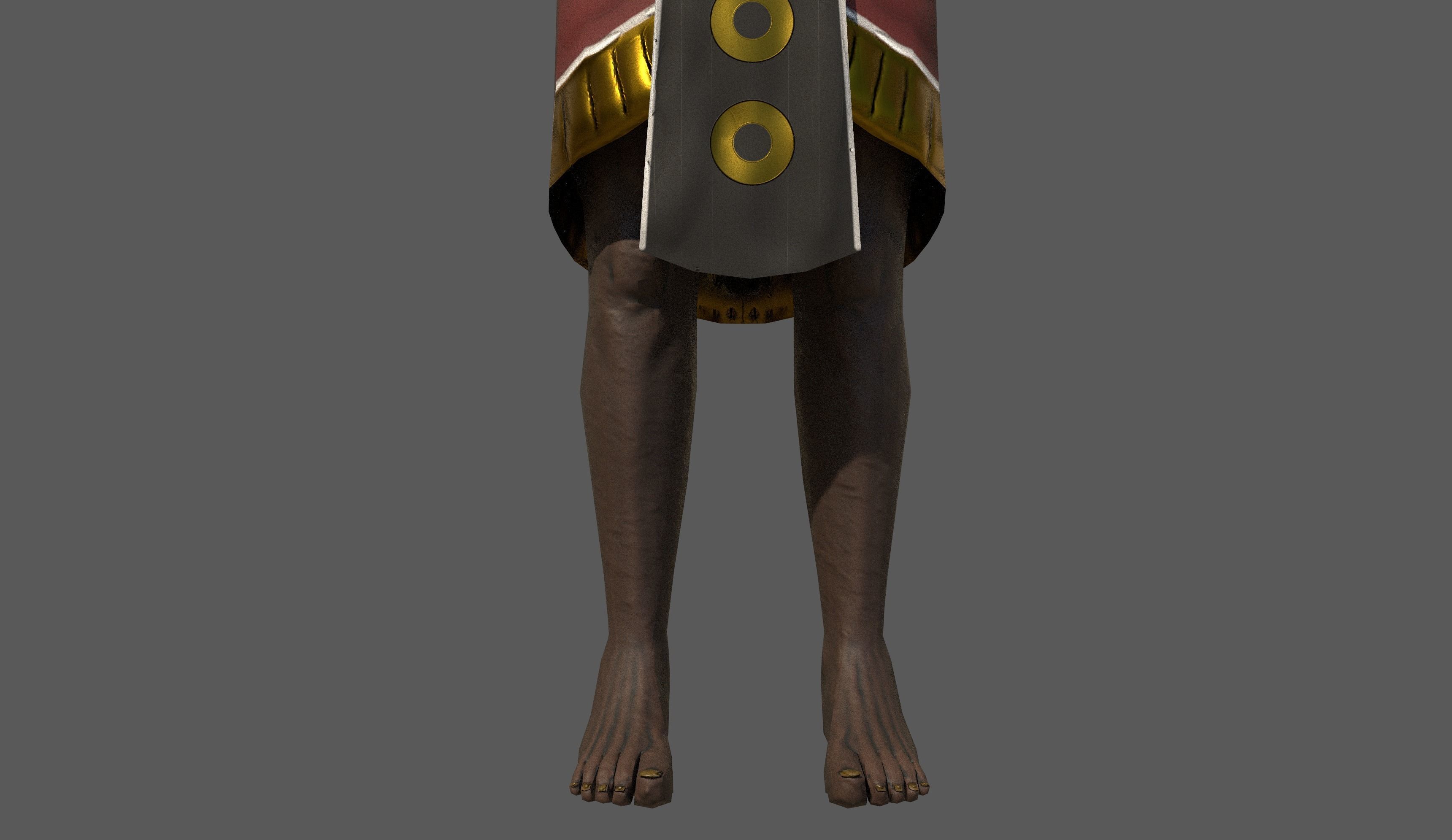 Anubis Fantasy Creature rigged and animated Low-poly 3D model_8