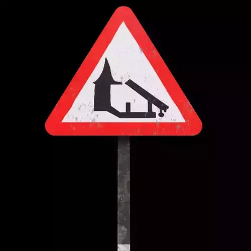 Barrier ahead Roadsign