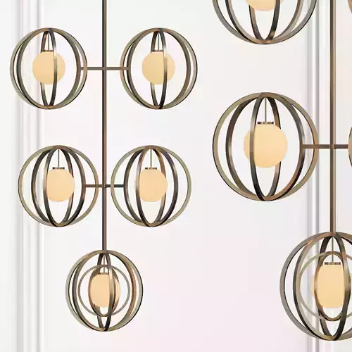 Gold metal pendant lamp