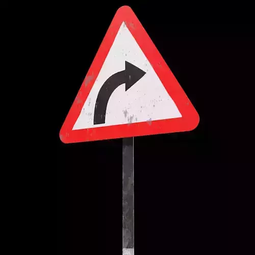 Right hand curve Roadsign
