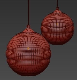 Blown Glass Clear Band Pendant 3D model_1