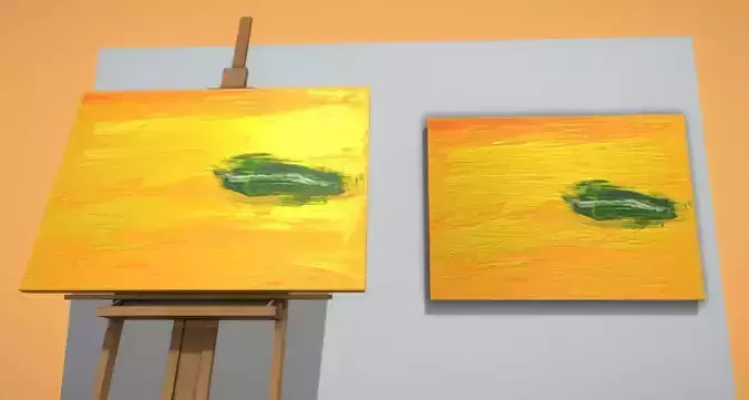 Green Oasis - Oil Painting Low-poly 3D model