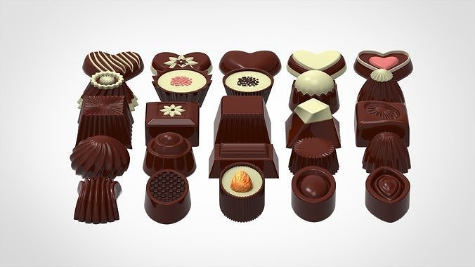 Chocolate Candies 3D model 2