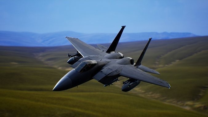 Jet Fighter F-15c Eagle Low-poly 3D model