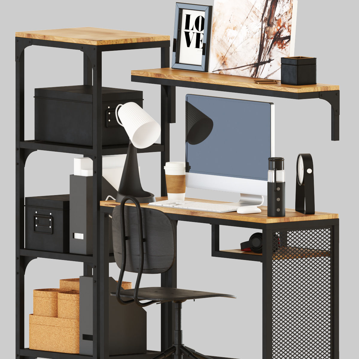 fjallbo working table set 3D model_2