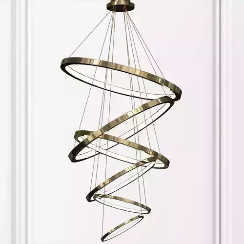 LED Swirl Six Ring Chandelier Pendant Light 3D model