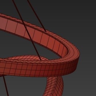 LED Swirl Six Ring Chandelier Pendant Light 3D model_2