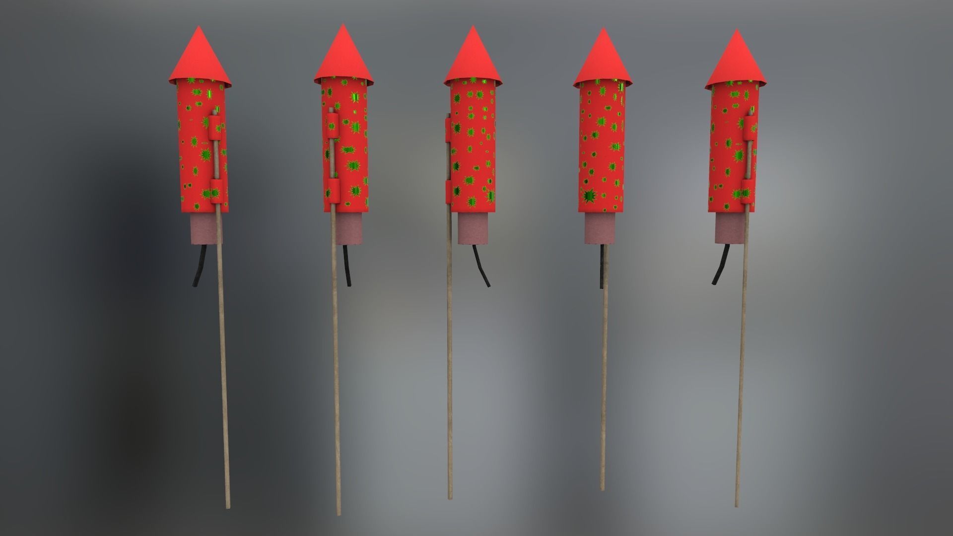 Fireworks Low-poly 3D model_0