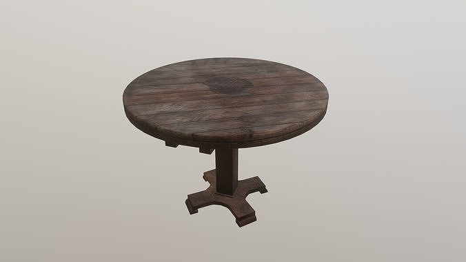 Rough wild west bar table  Low-poly 3D model