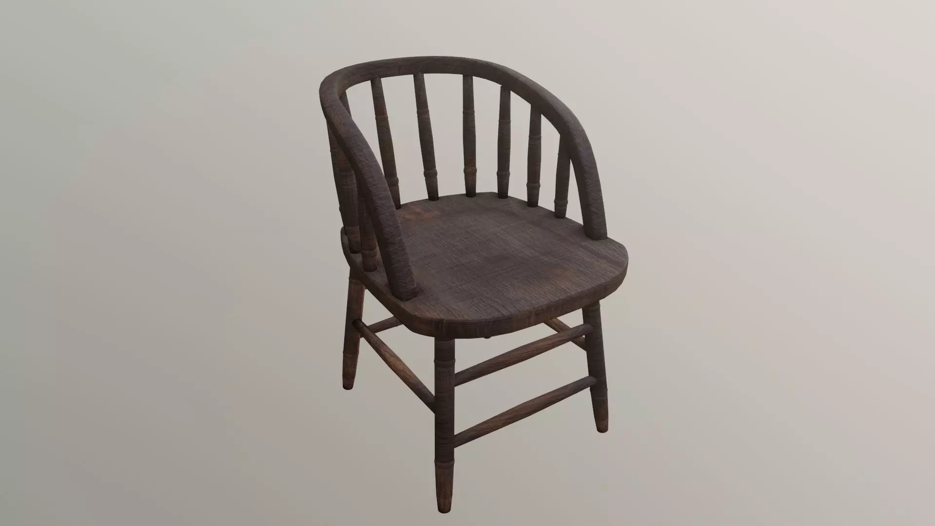 Wild west bar chair Low-poly 3D model_0