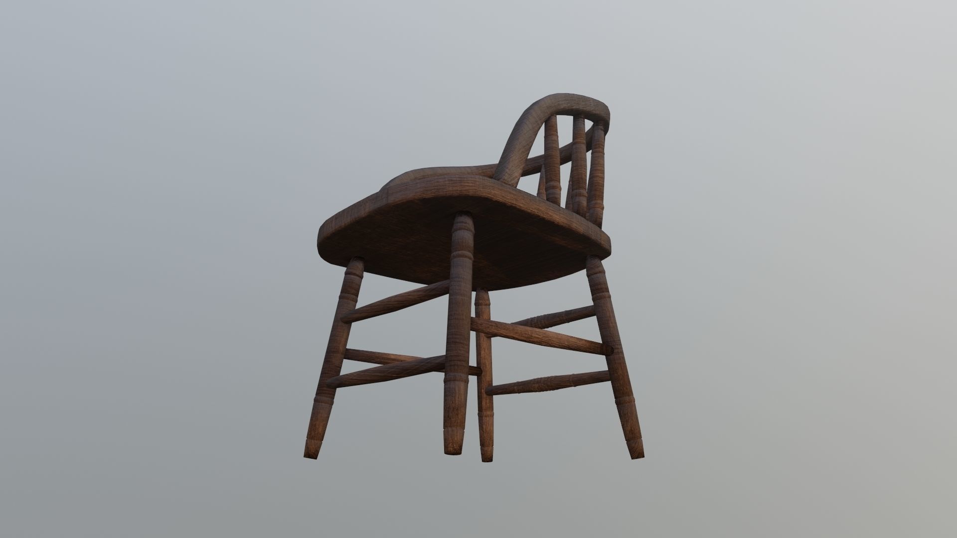 Wild west bar chair Low-poly 3D model_2