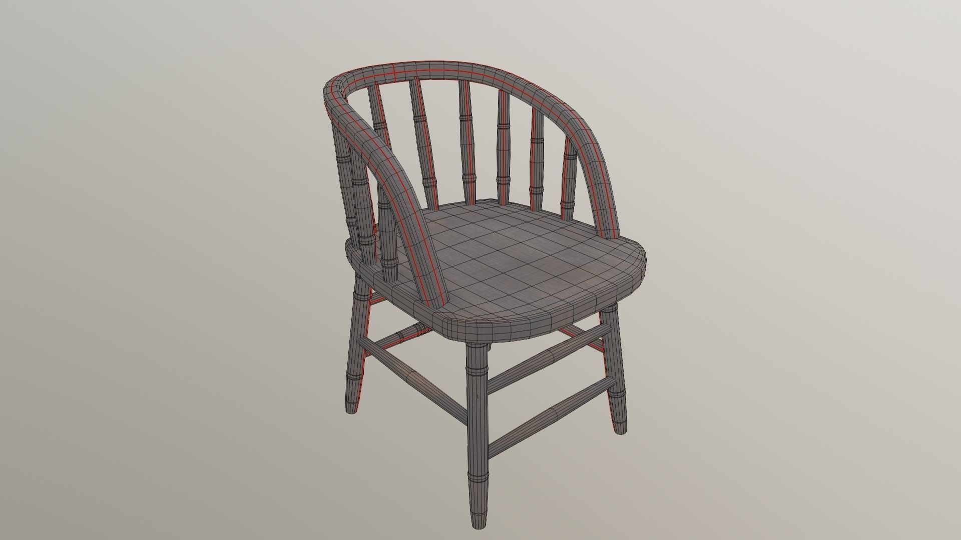 Wild west bar chair Low-poly 3D model_4