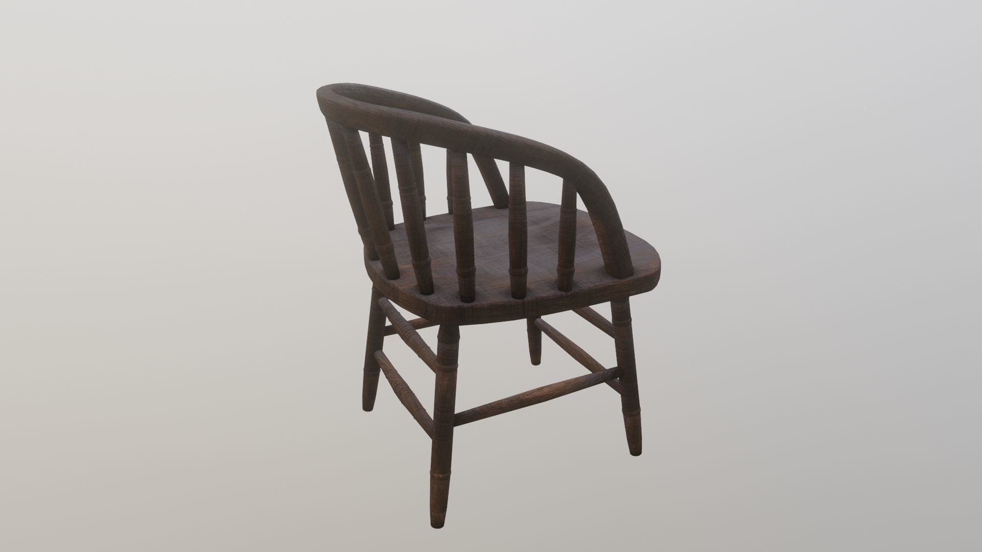 Wild west bar chair Low-poly 3D model_1