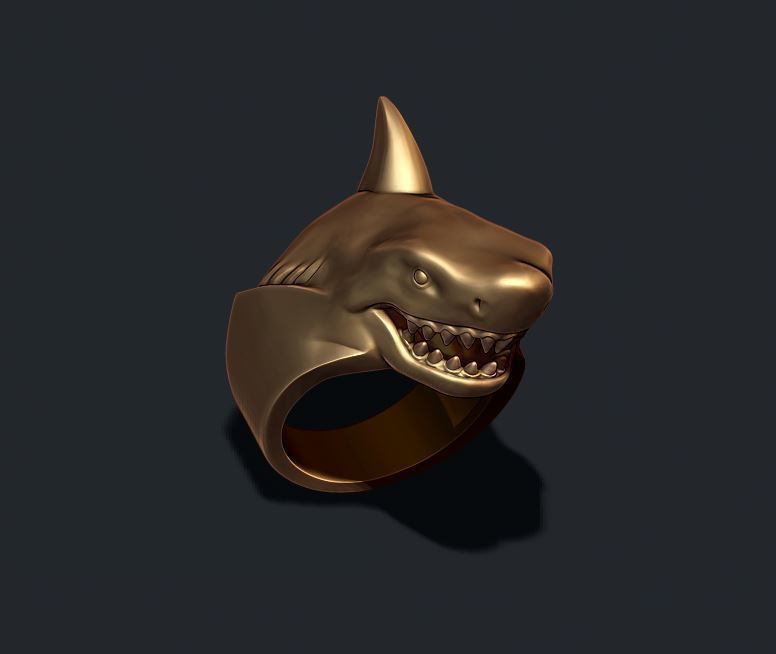Shark ring 3D print model_1
