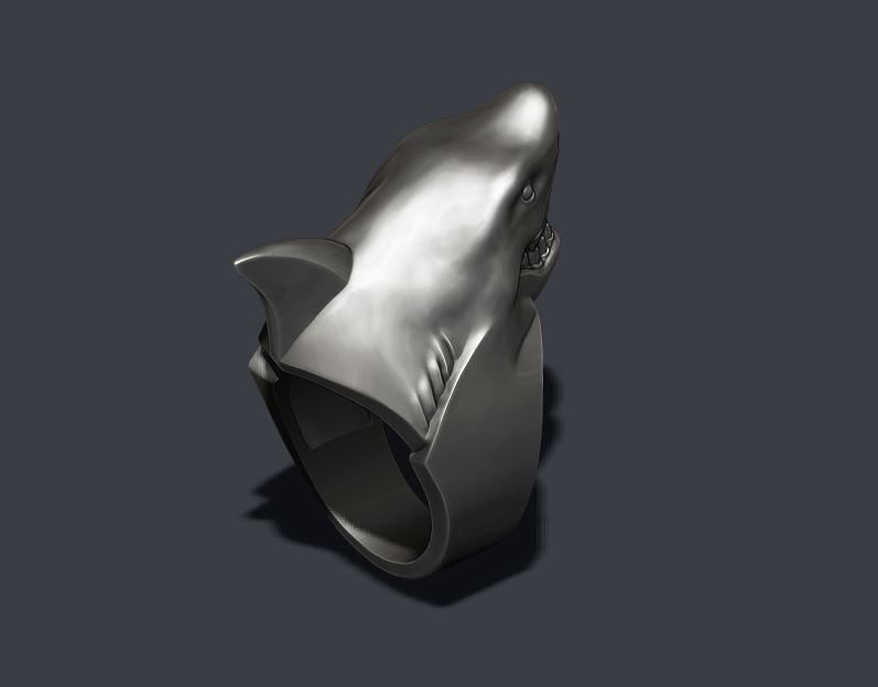 Shark ring 3D print model_2
