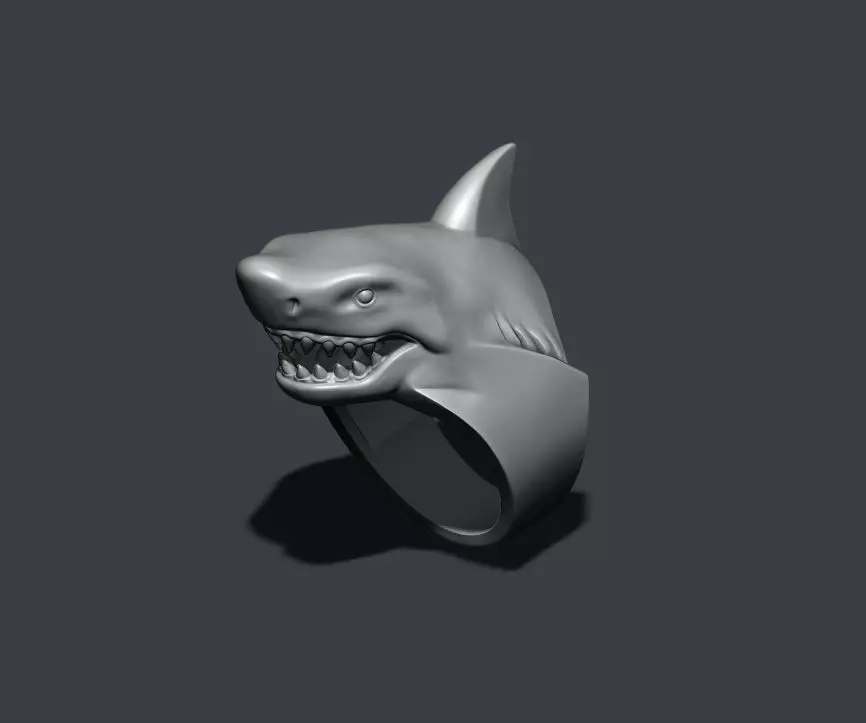 Shark ring 3D print model_0
