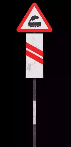 Unguarded Level Crossing Roadsign