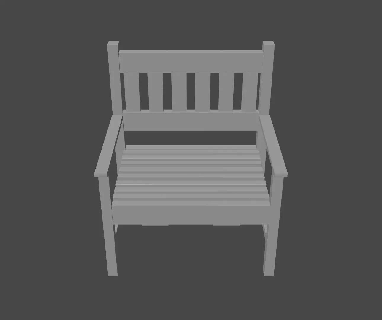 Terrace Chair Low-poly 3D model_0