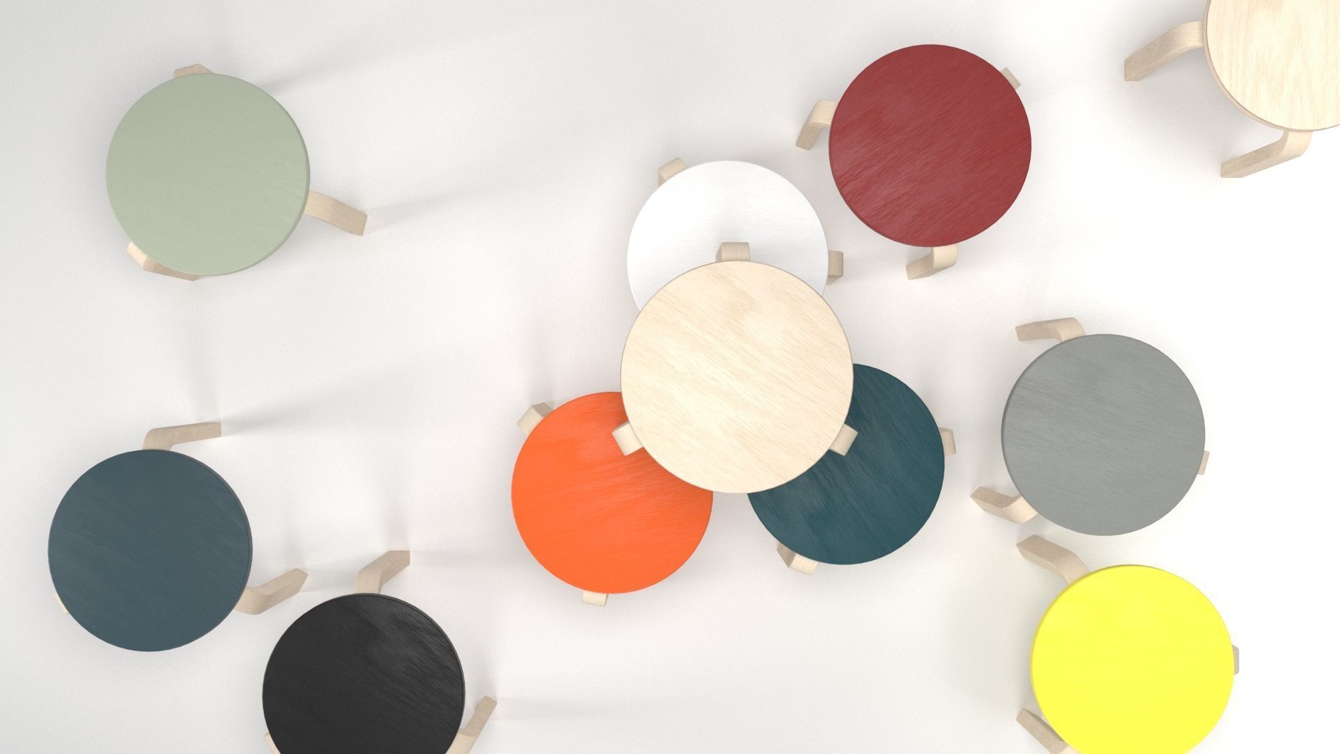 STOOL 60 Low-poly 3D model_19