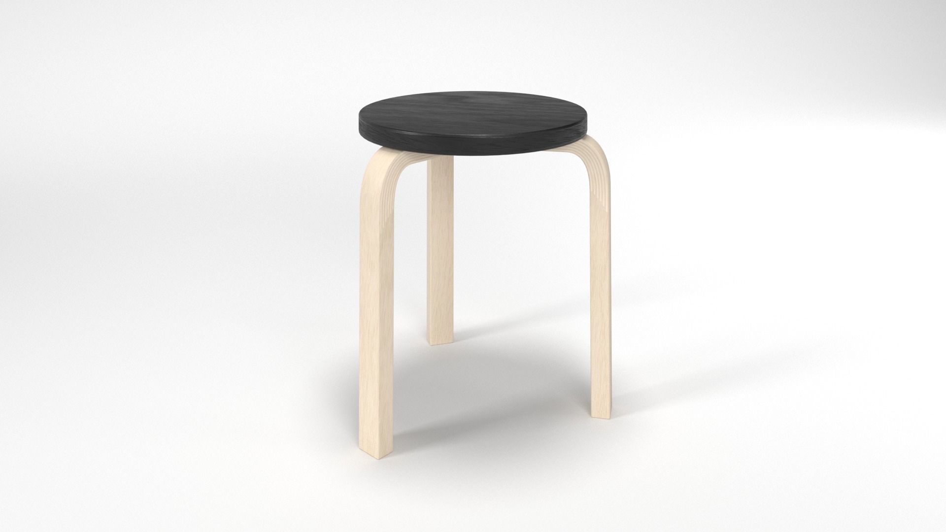 STOOL 60 Low-poly 3D model_9