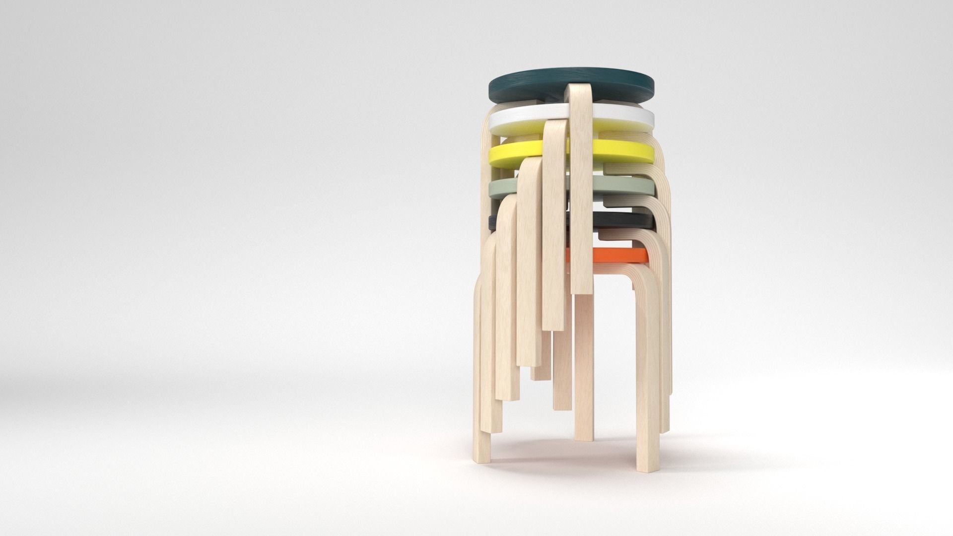 STOOL 60 Low-poly 3D model_18