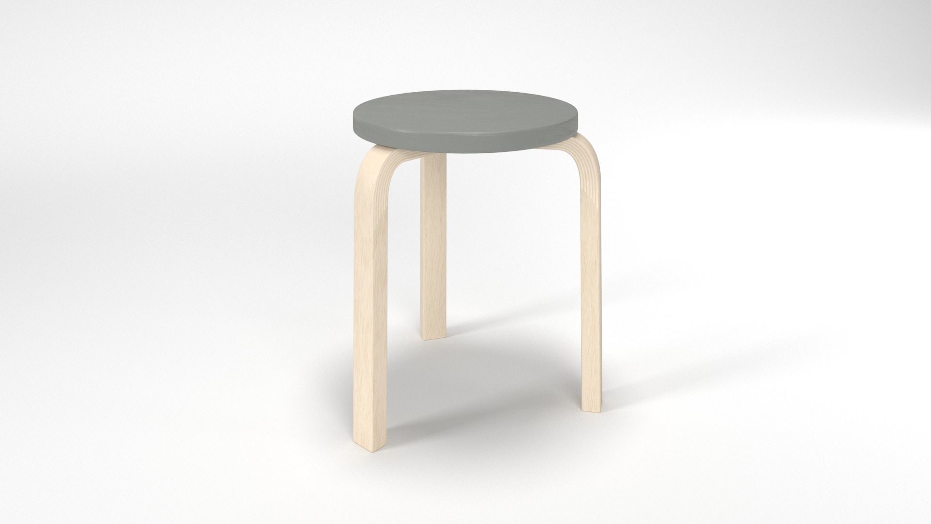 STOOL 60 Low-poly 3D model_13