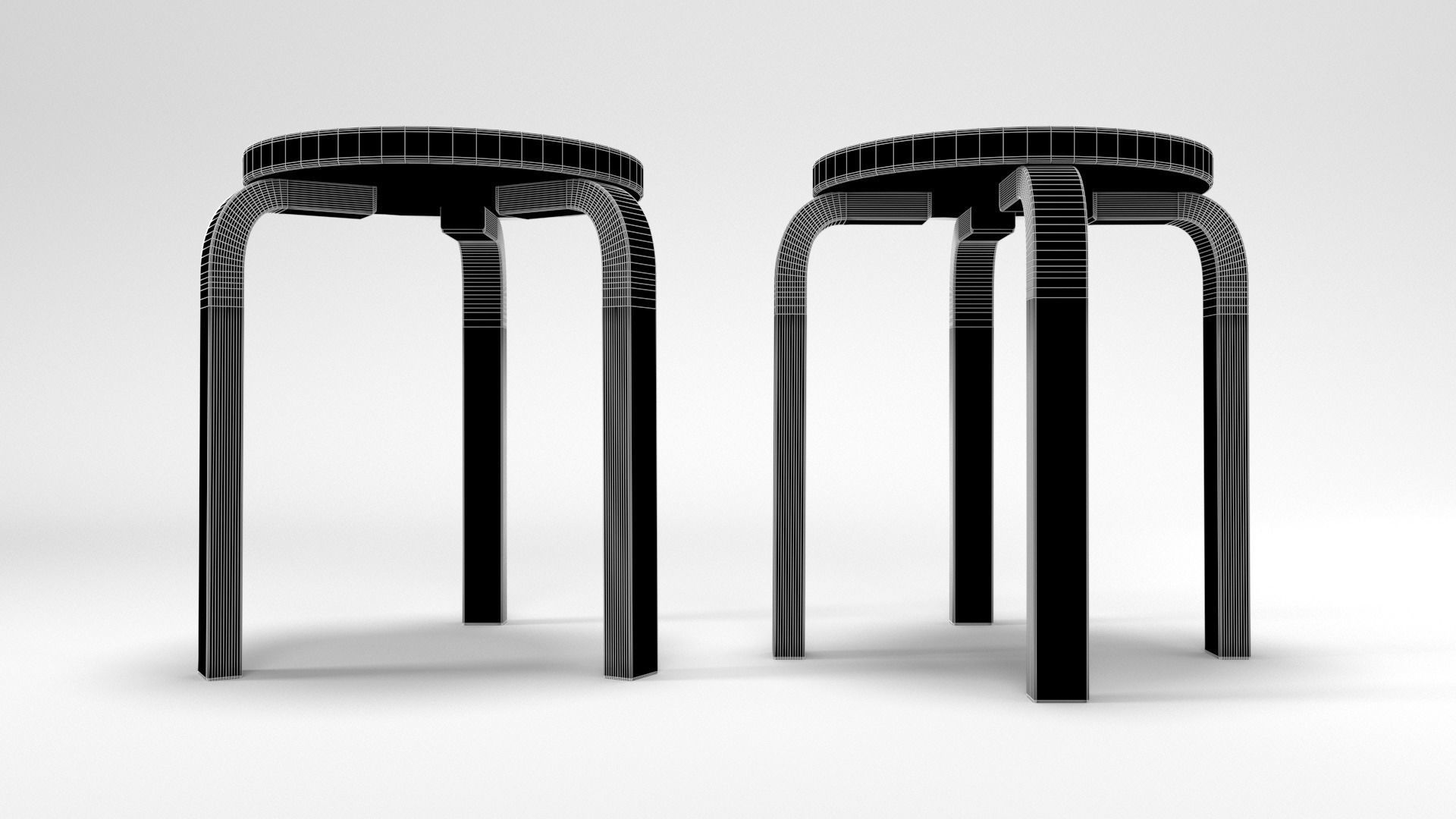 STOOL 60 Low-poly 3D model_20