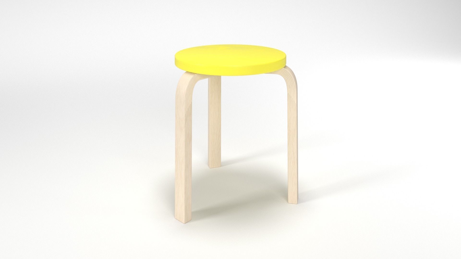 STOOL 60 Low-poly 3D model_6