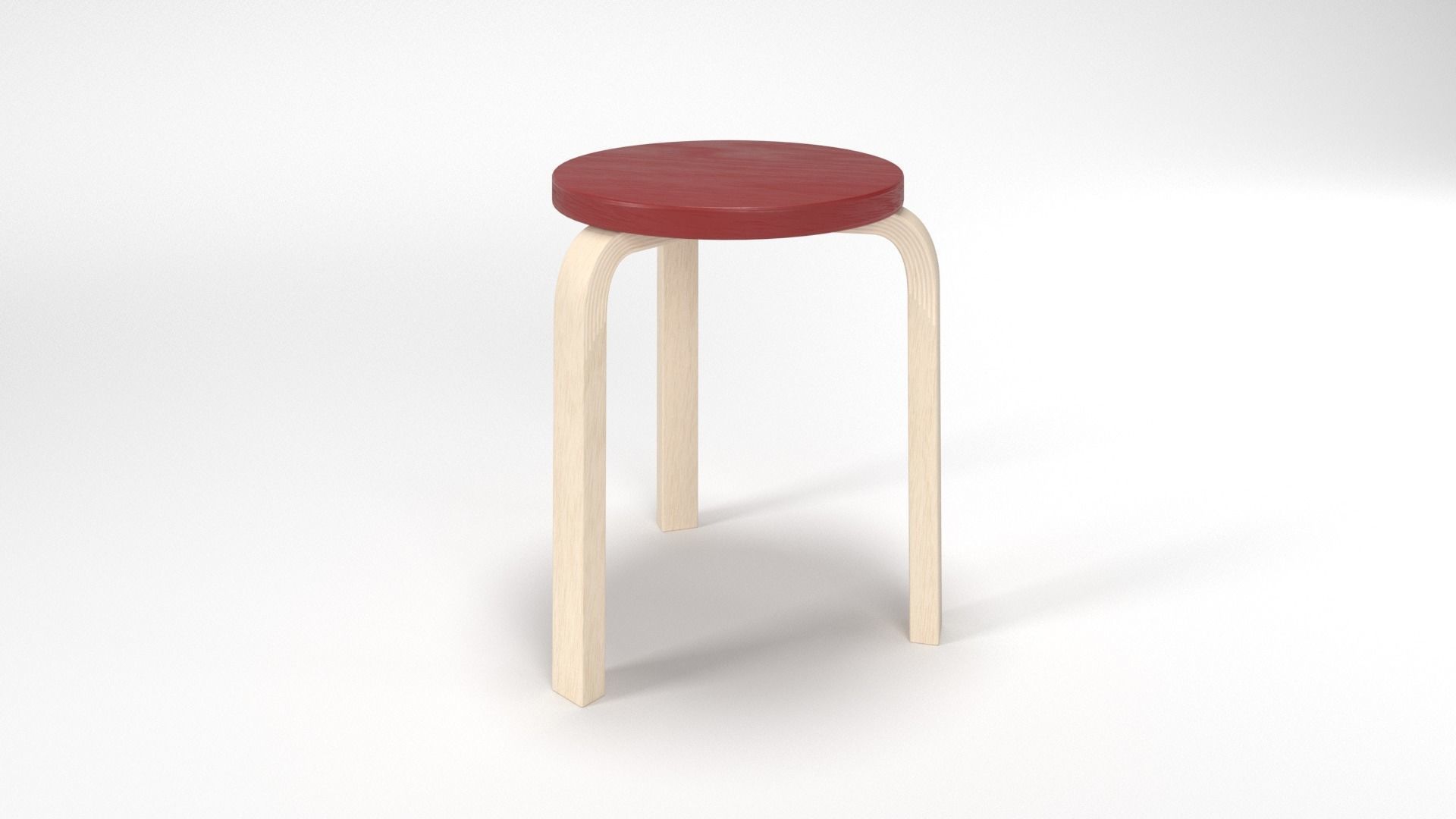 STOOL 60 Low-poly 3D model_10