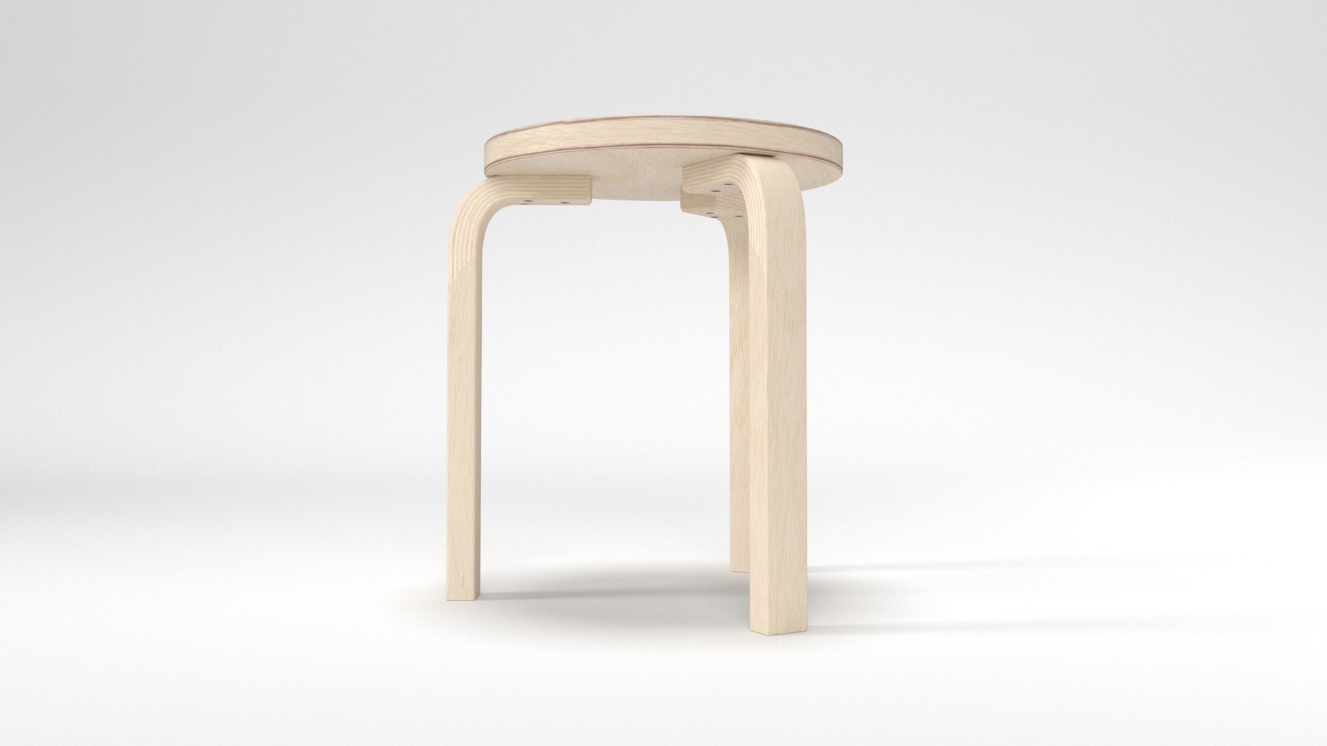 STOOL 60 Low-poly 3D model_1