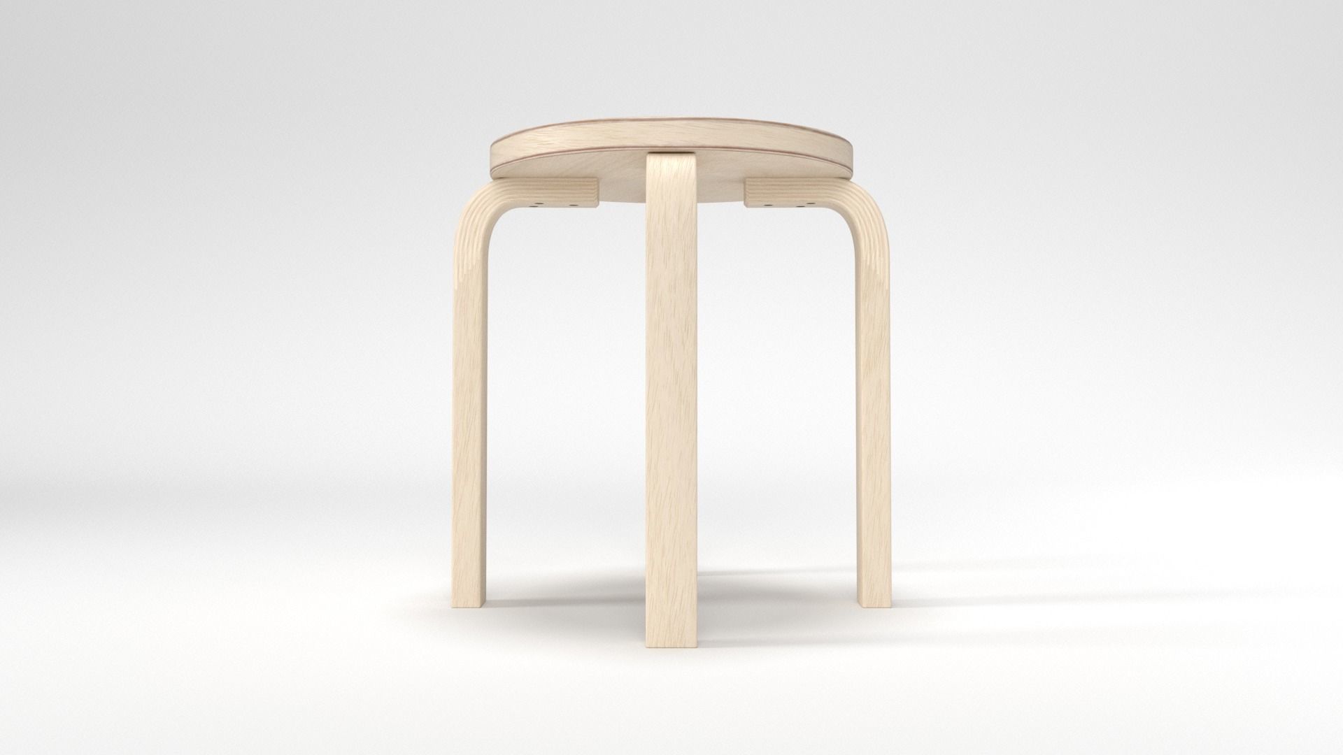 STOOL 60 Low-poly 3D model_3