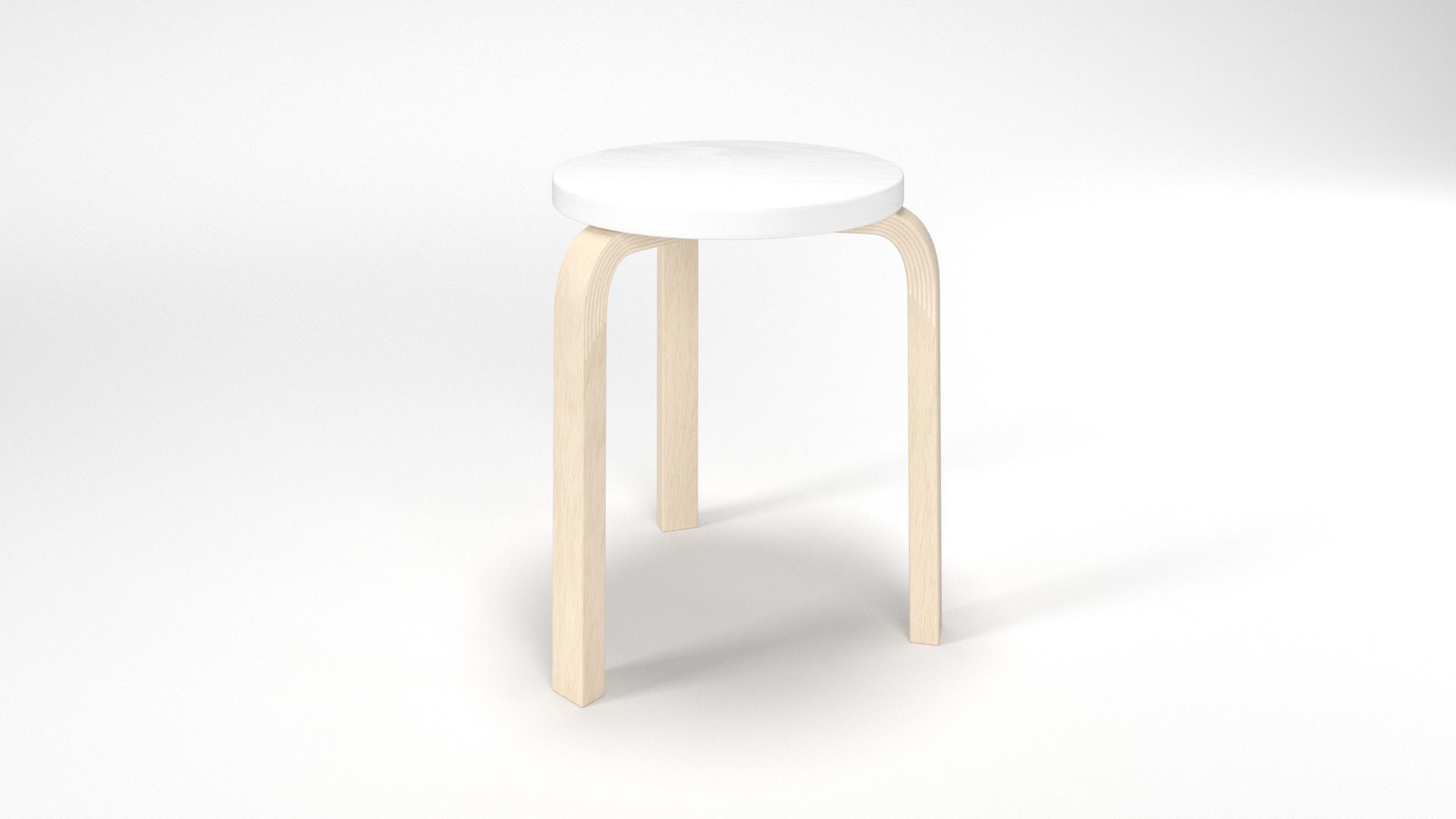 STOOL 60 Low-poly 3D model_7
