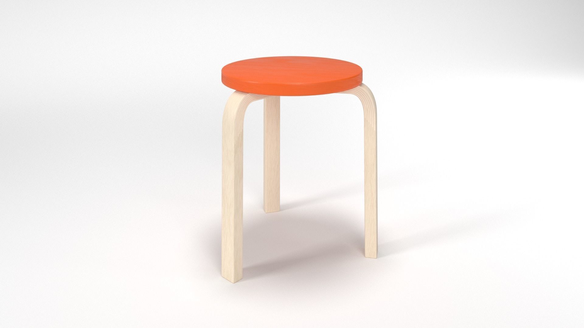 STOOL 60 Low-poly 3D model_5