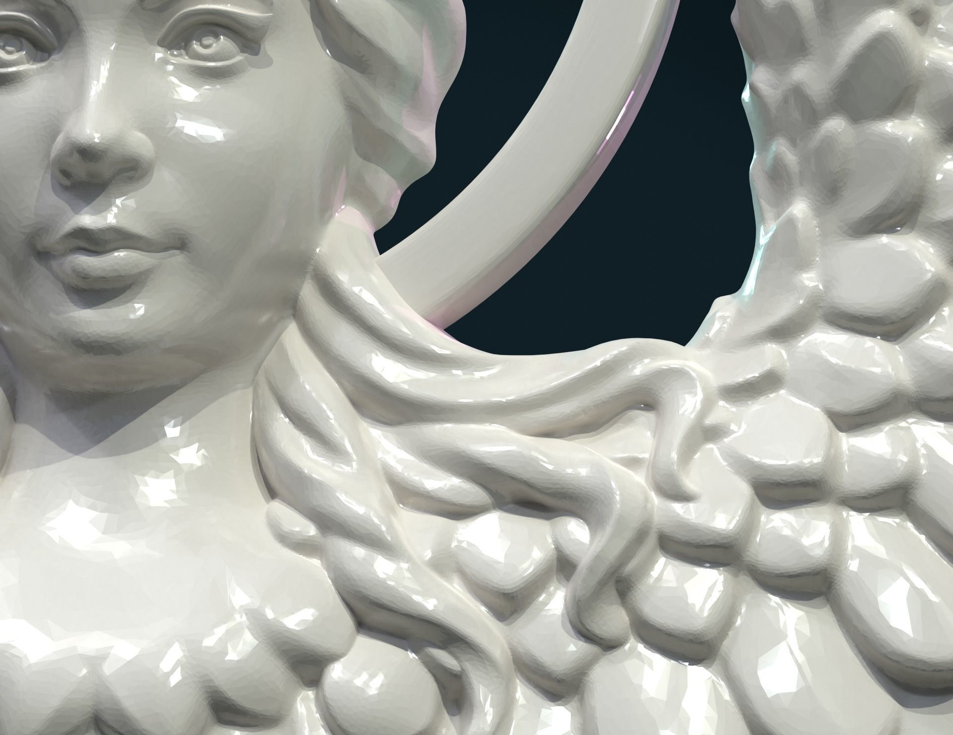 Angel relief Tracery 3D print model_9