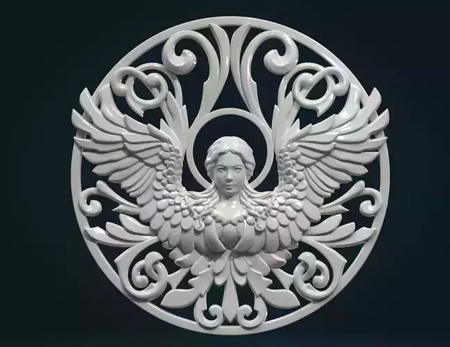 Angel relief Tracery 3D print model