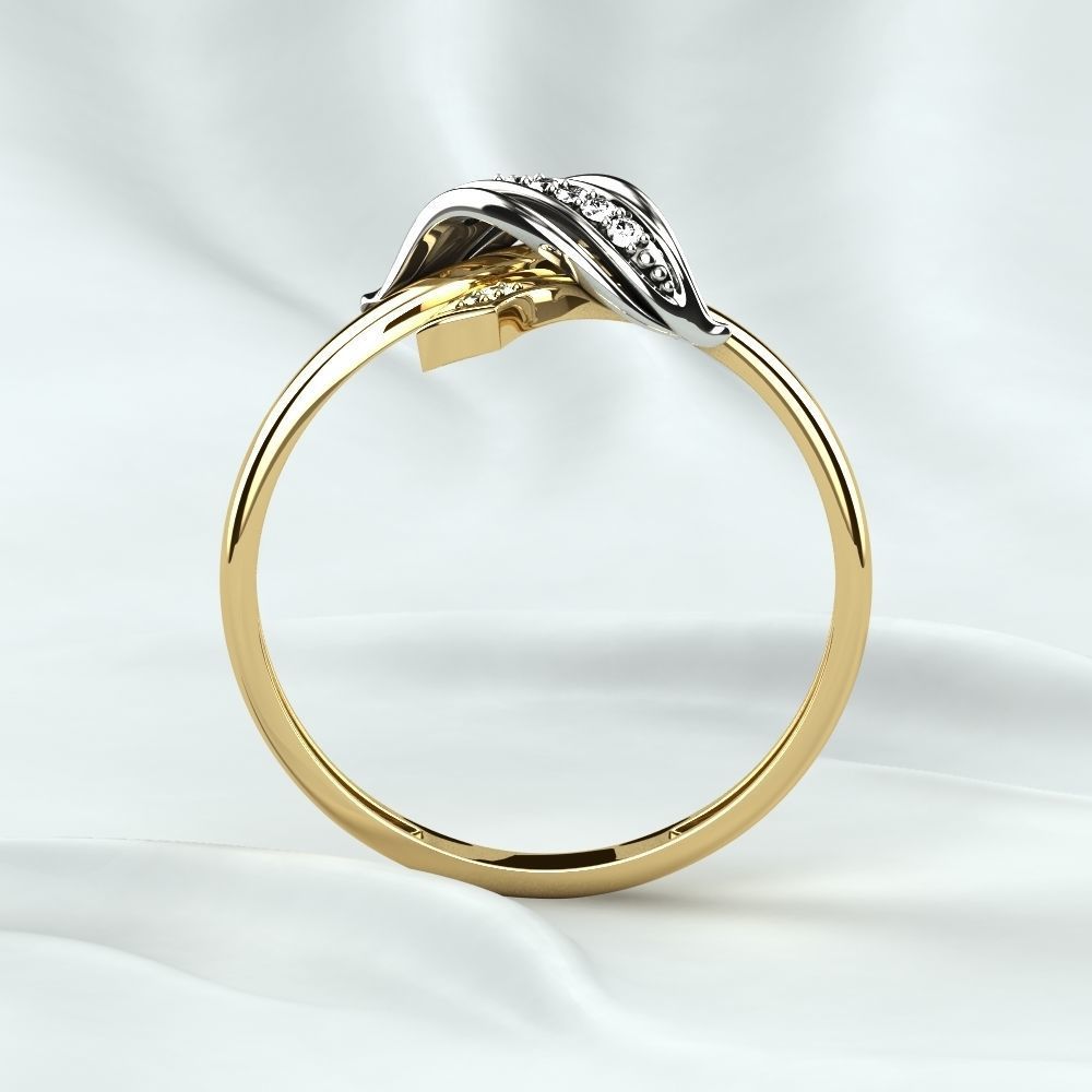 Golden Ring with Diamonds 3D print model_16
