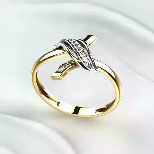 Golden Ring with Diamonds