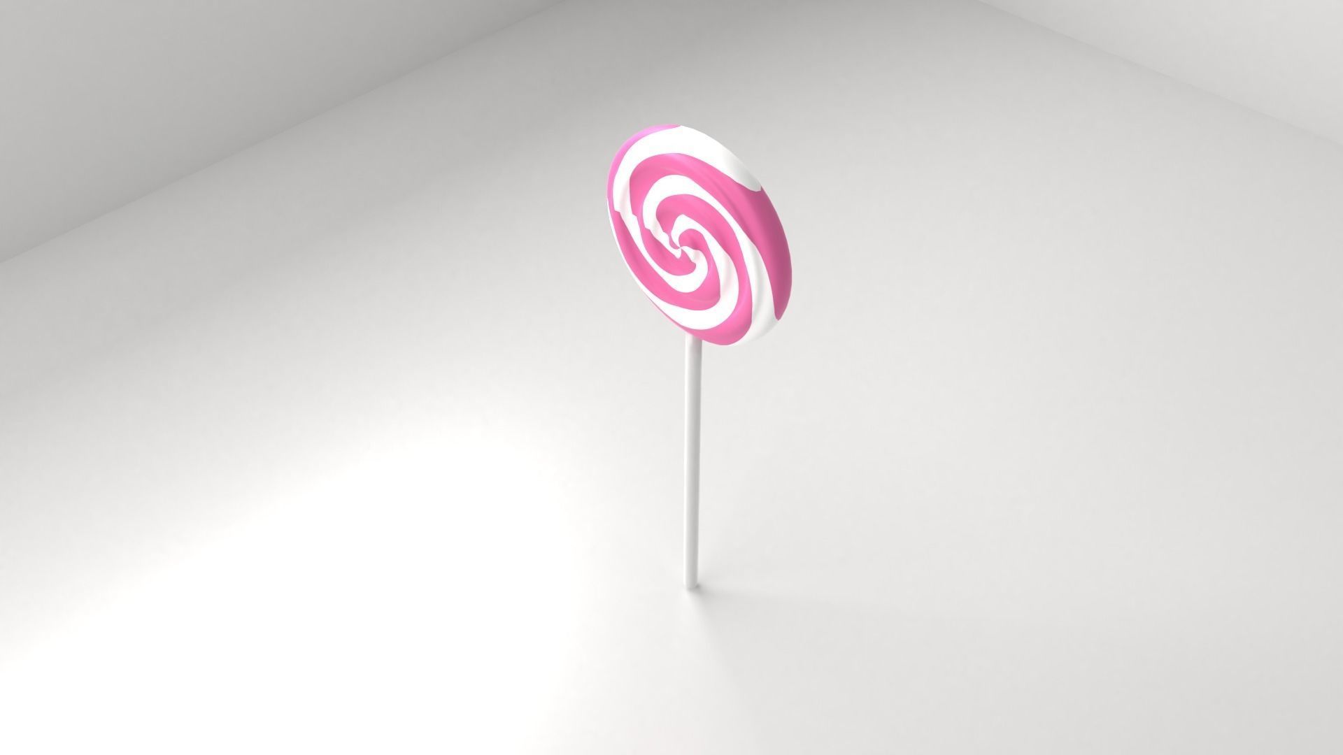 Red White Lollipop 8 3D model_2