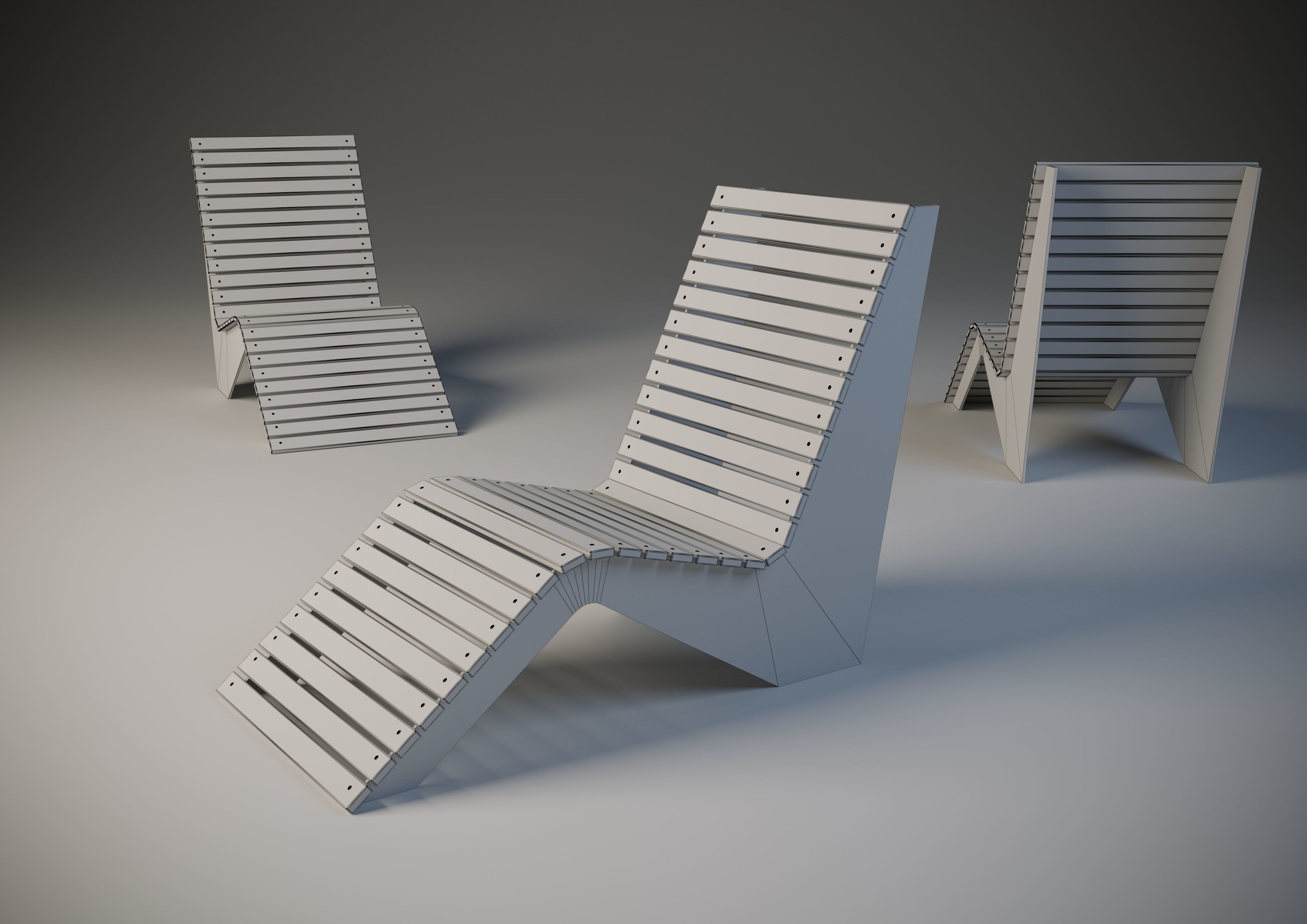 urban exterior chair 3D model_1