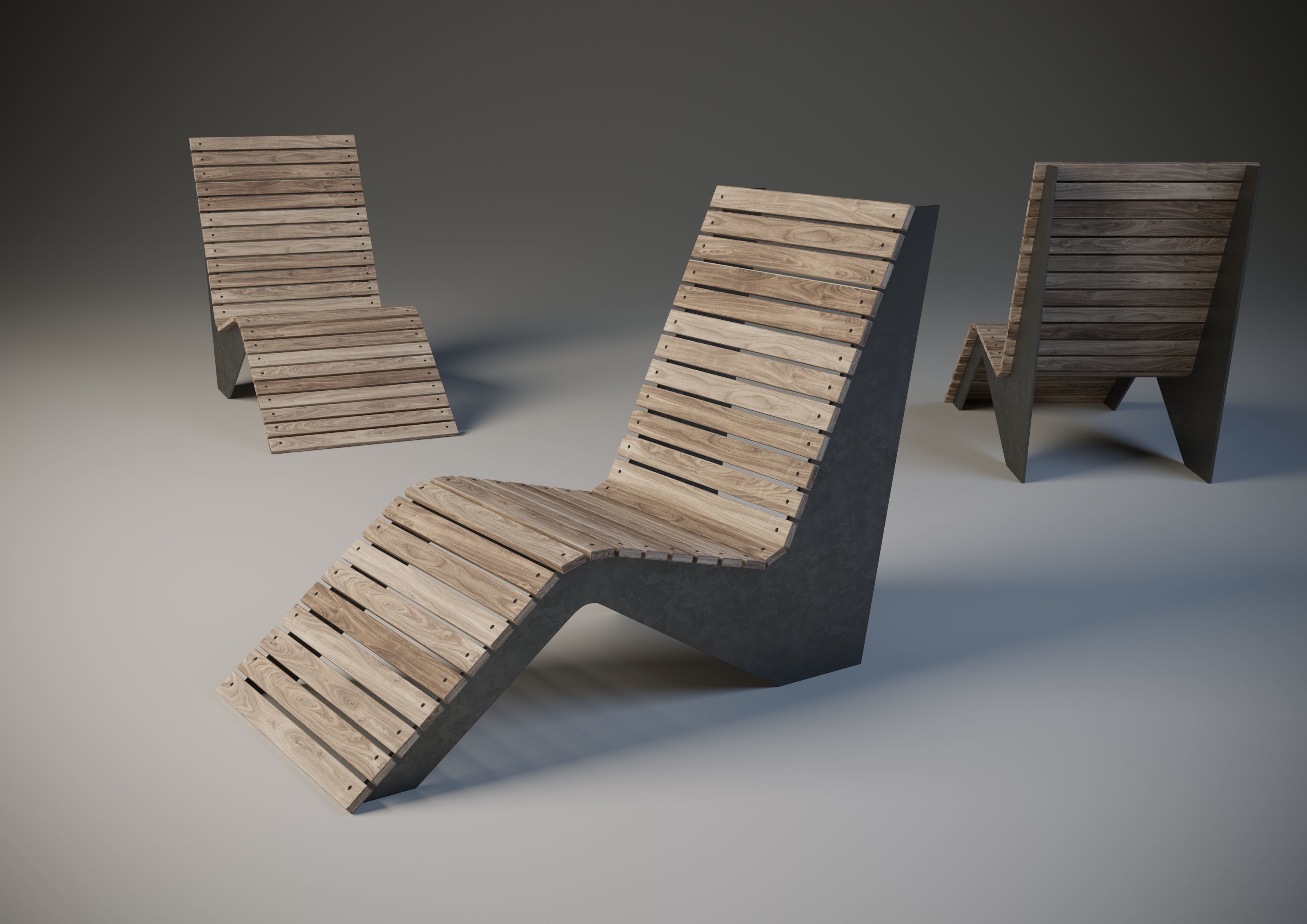urban exterior chair 3D model CGTrader