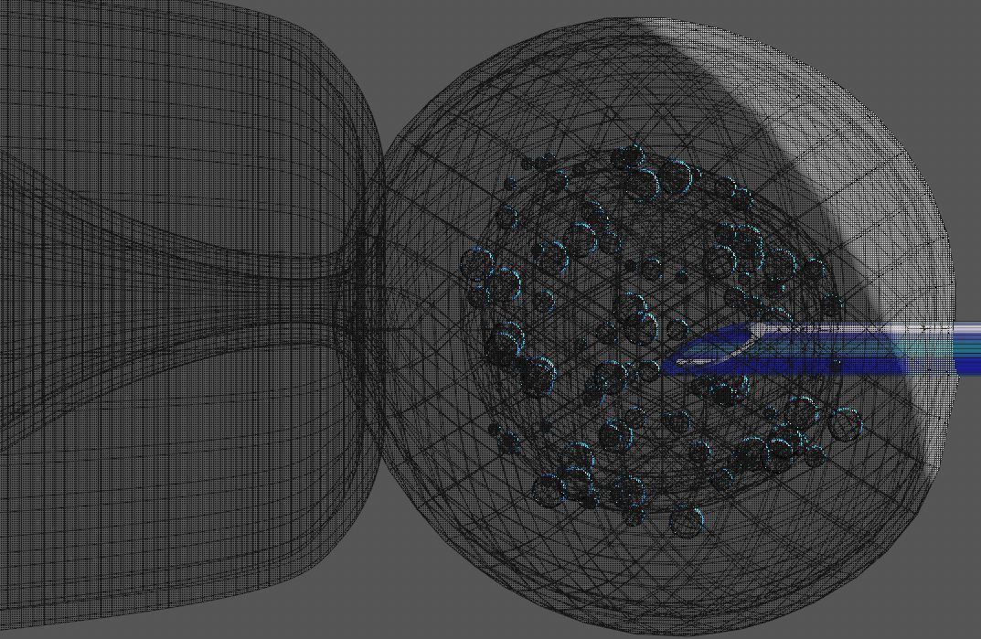 IVF cell simulation animal or human cell and needle 3D model_5