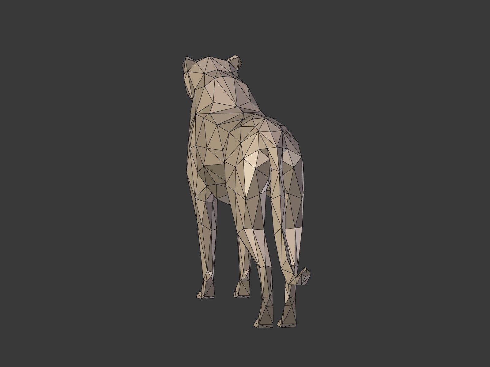 LowPoly Cartoon Cheetah Low-poly 3D model_10