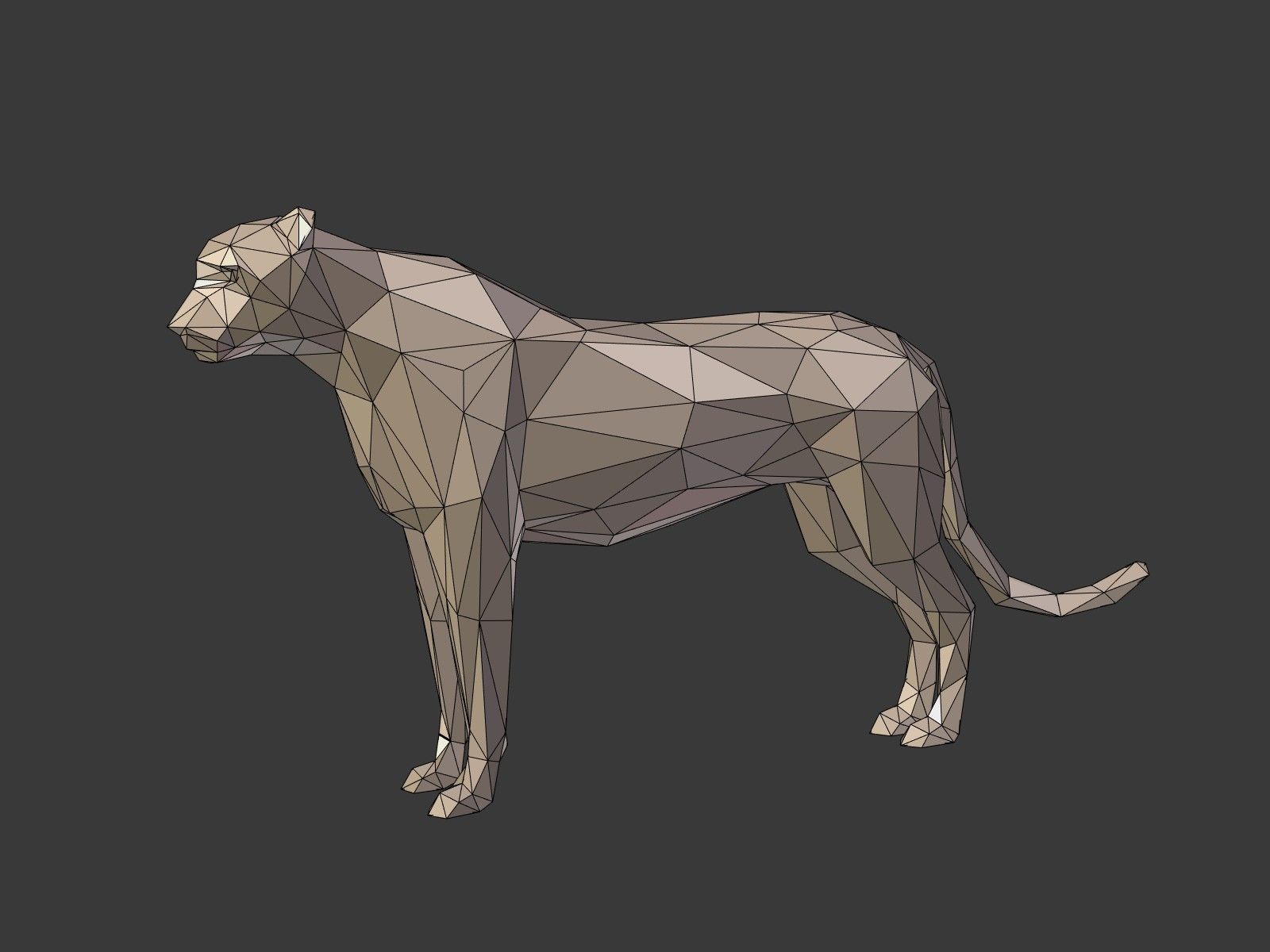 LowPoly Cartoon Cheetah Low-poly 3D model_2