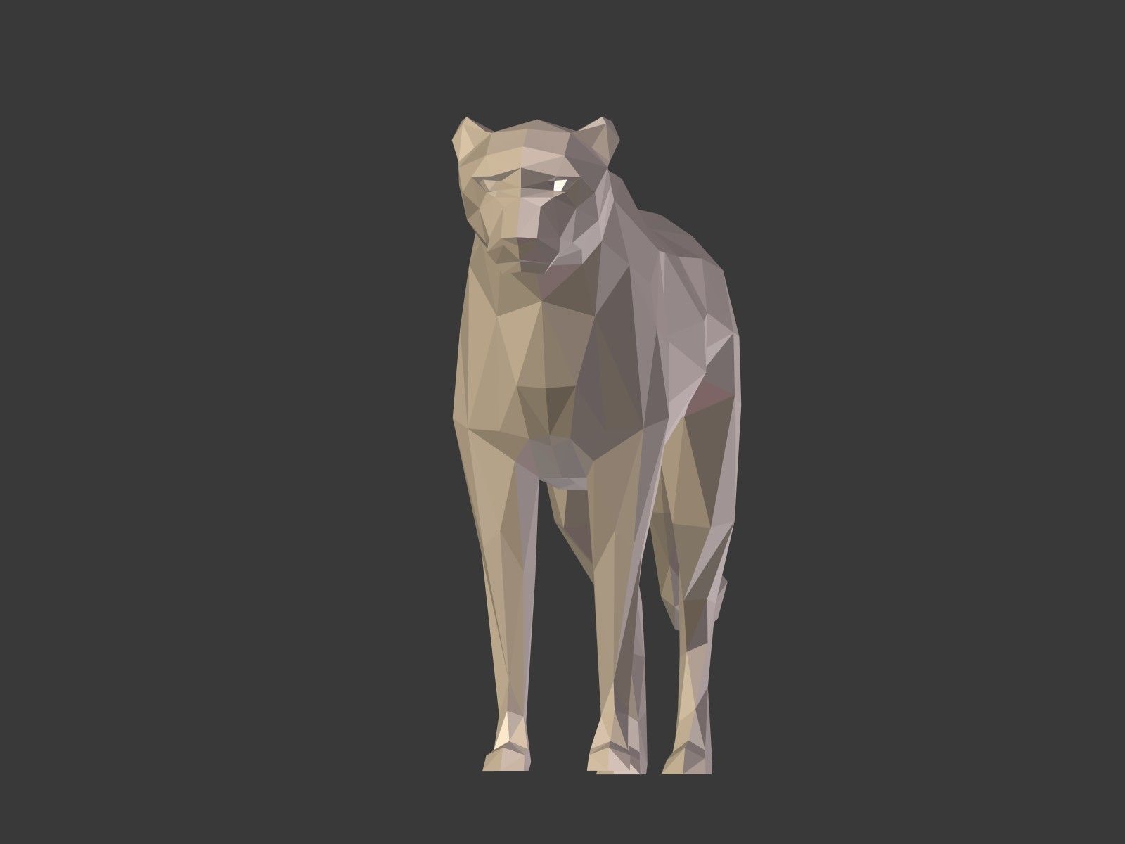 LowPoly Cartoon Cheetah Low-poly 3D model_5