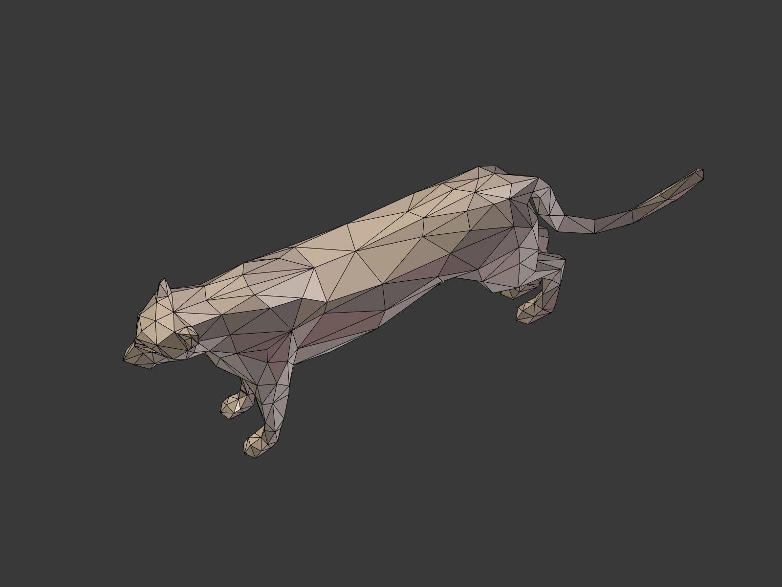 LowPoly Cartoon Cheetah Low-poly 3D model_12