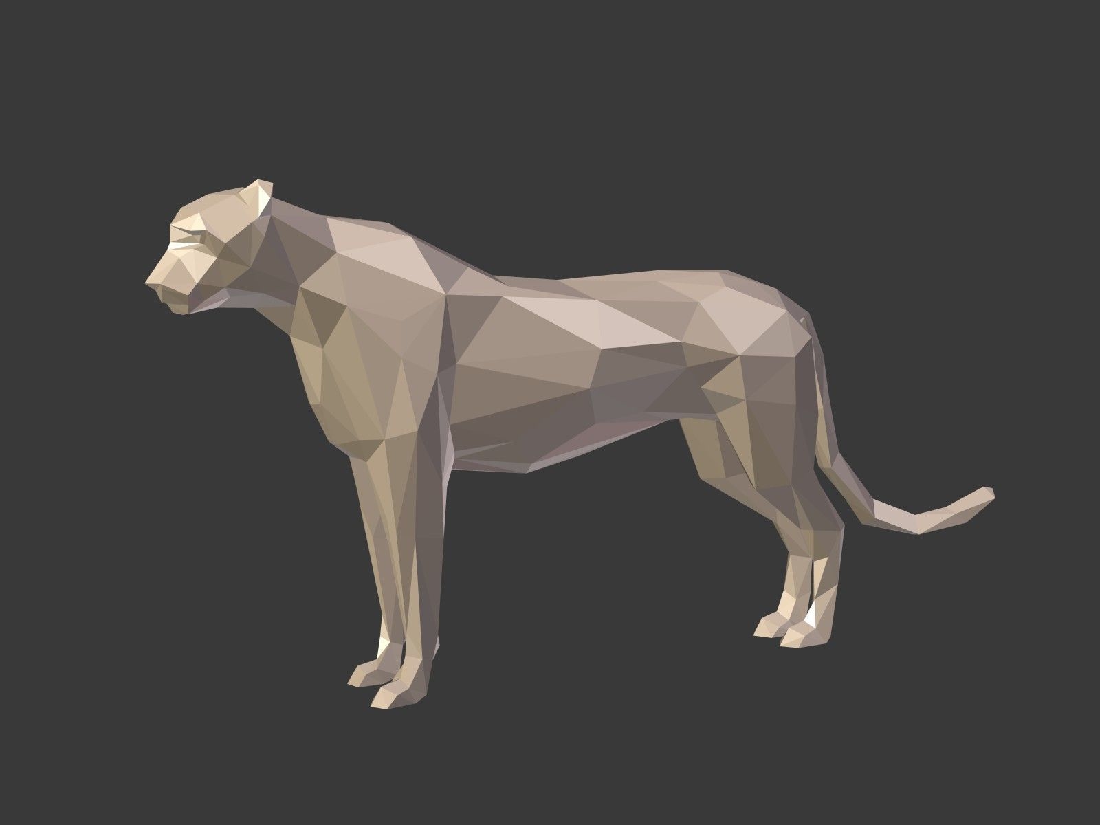 LowPoly Cartoon Cheetah Low-poly 3D model_1