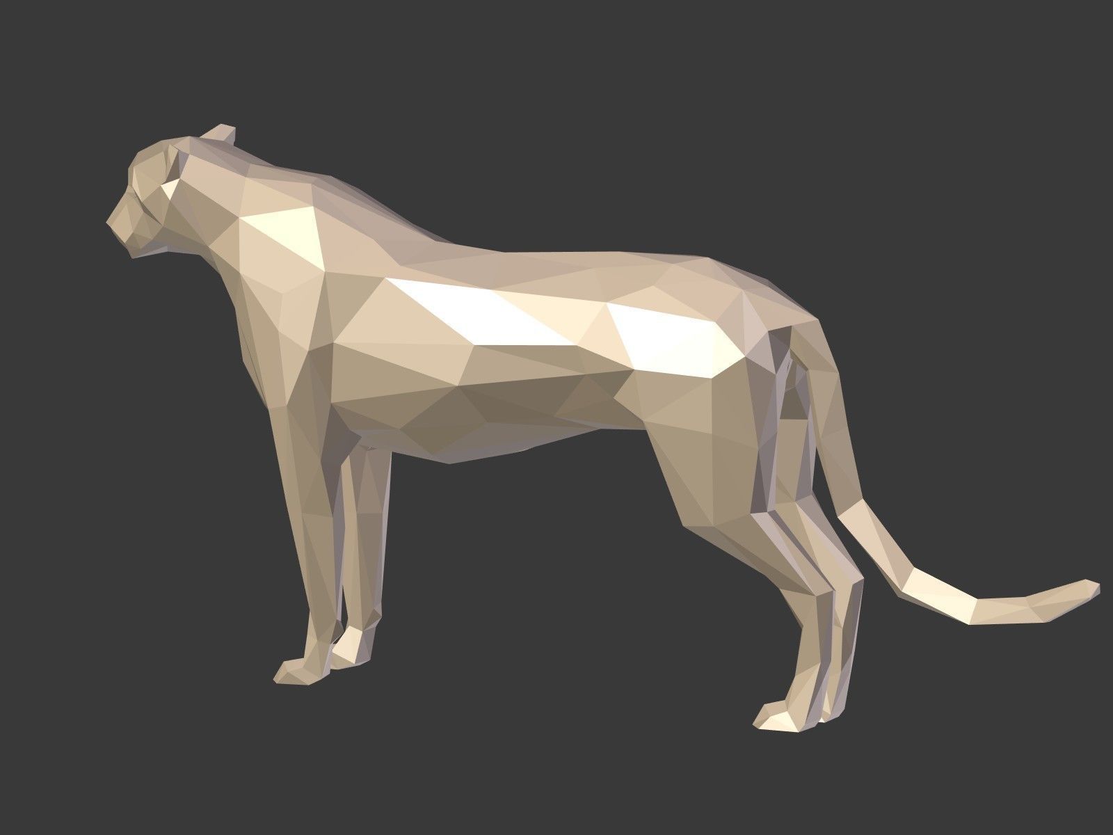 LowPoly Cartoon Cheetah Low-poly 3D model_7