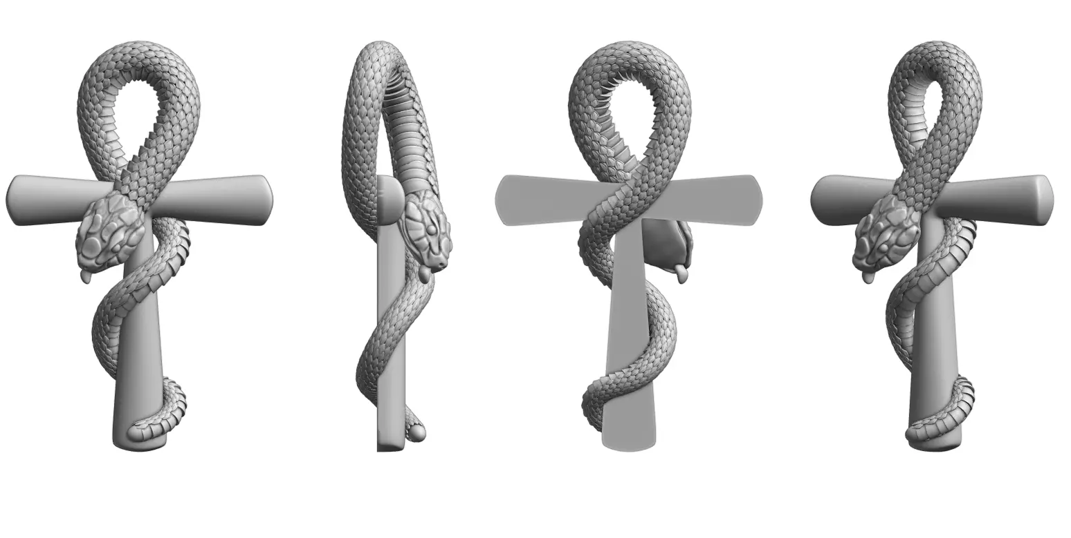 Snake Ankh pendant 3D print model
