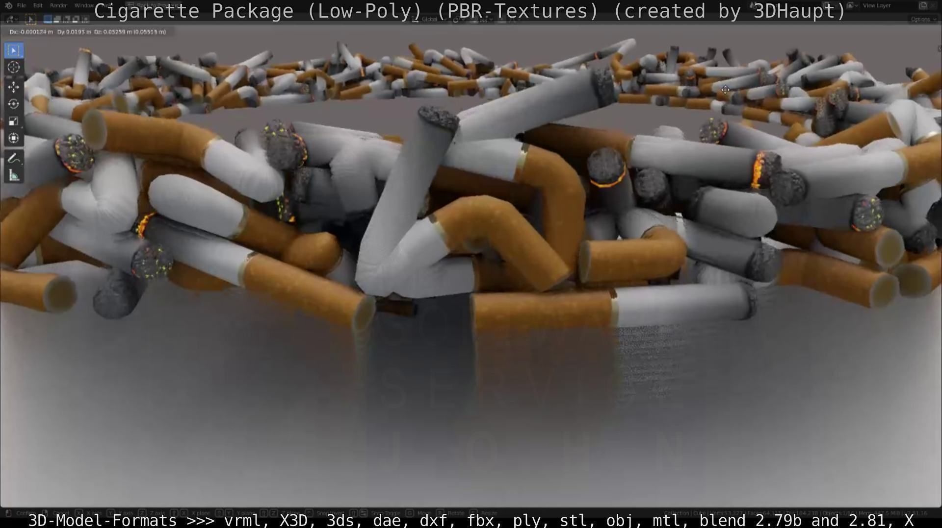 Low-Poly Cigarette Package Low-poly 3D model_63